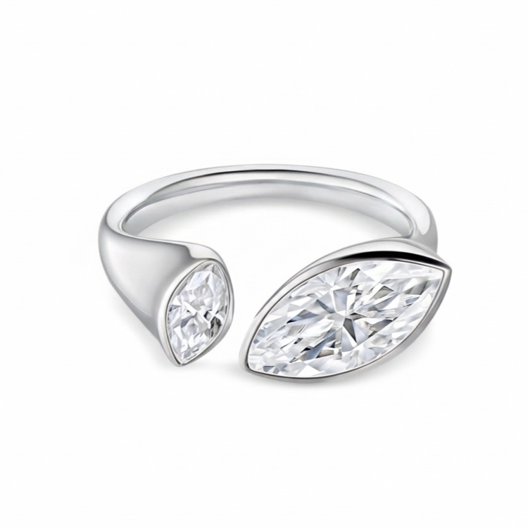 Aria Duo Marquise Ring – White Diamond