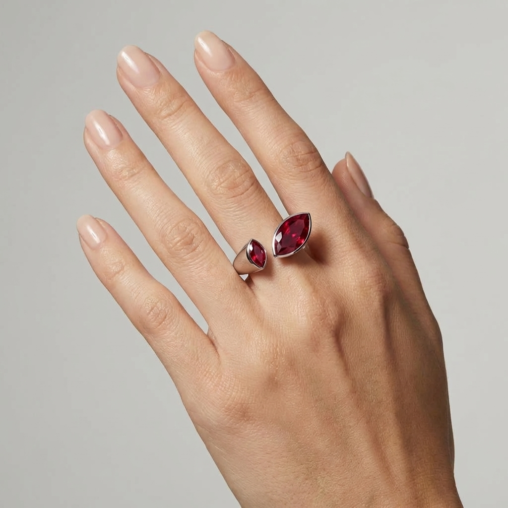 Aria Duo Marquise Ring – Red Ruby