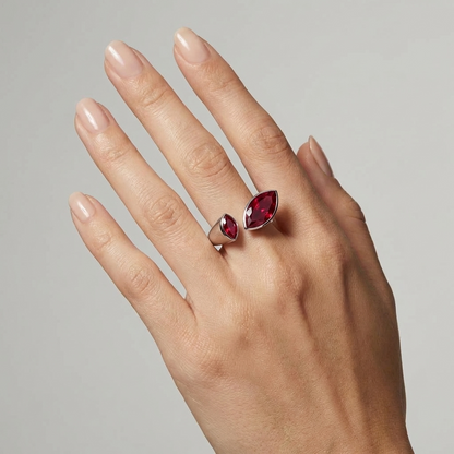 Aria Duo Marquise Ring – Red Ruby