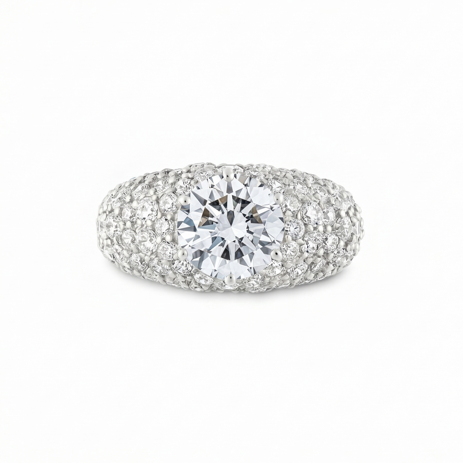 Juno Pavé Grand Dome Ring – White Diamond