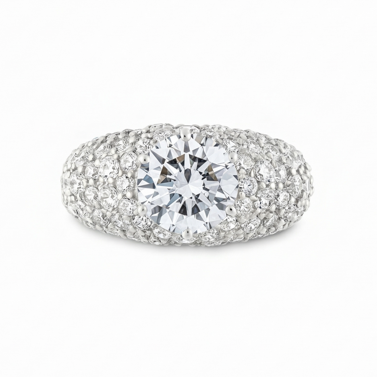Juno Pavé Grand Dome Ring – White Diamond