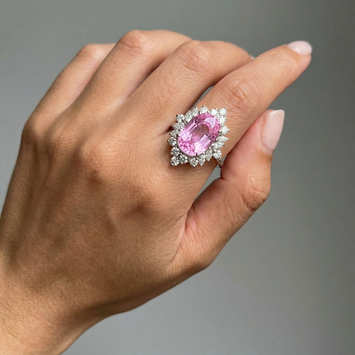 Velara Crown Ring – Light Pink Sapphire