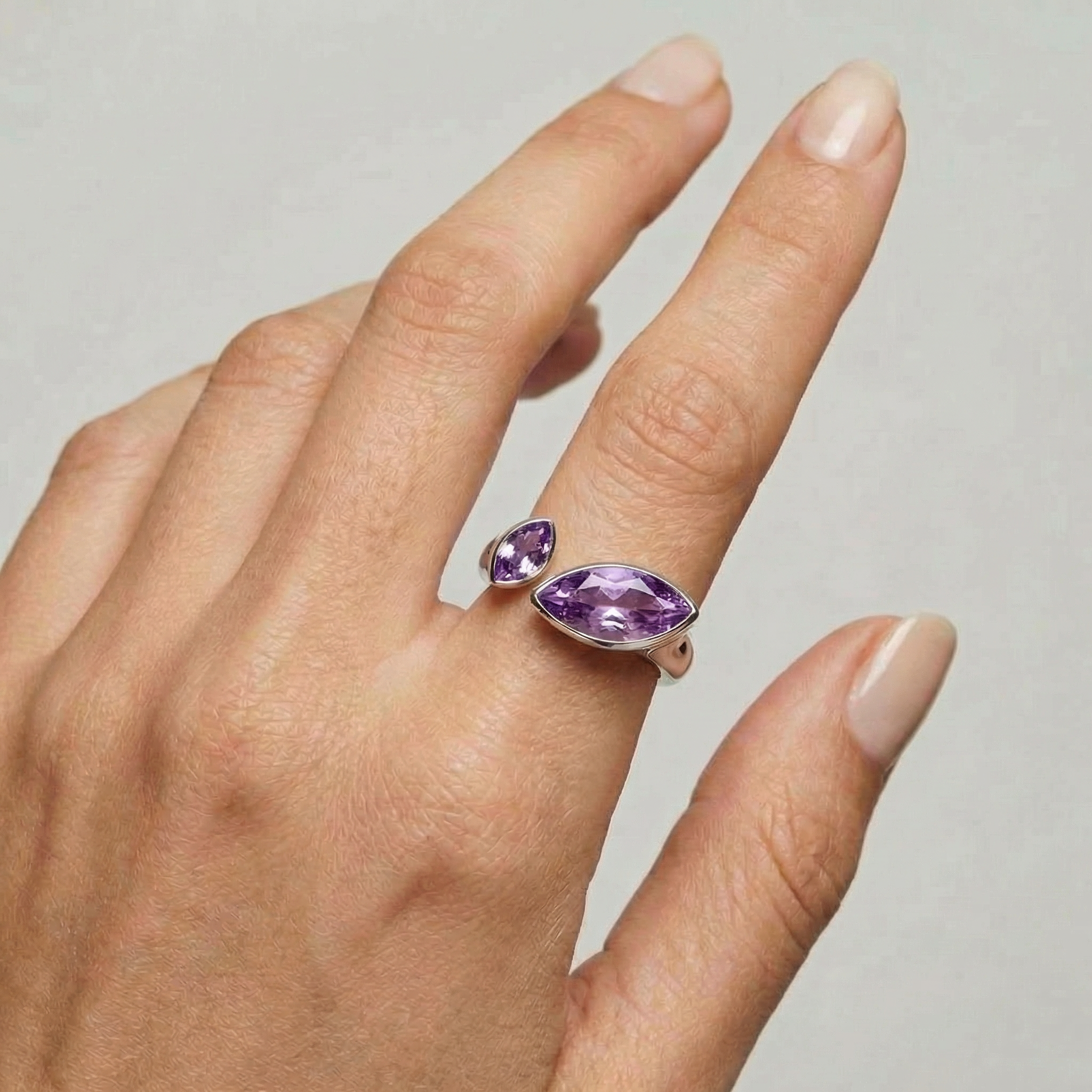 Aria Duo Marquise Ring – Purple Sapphire