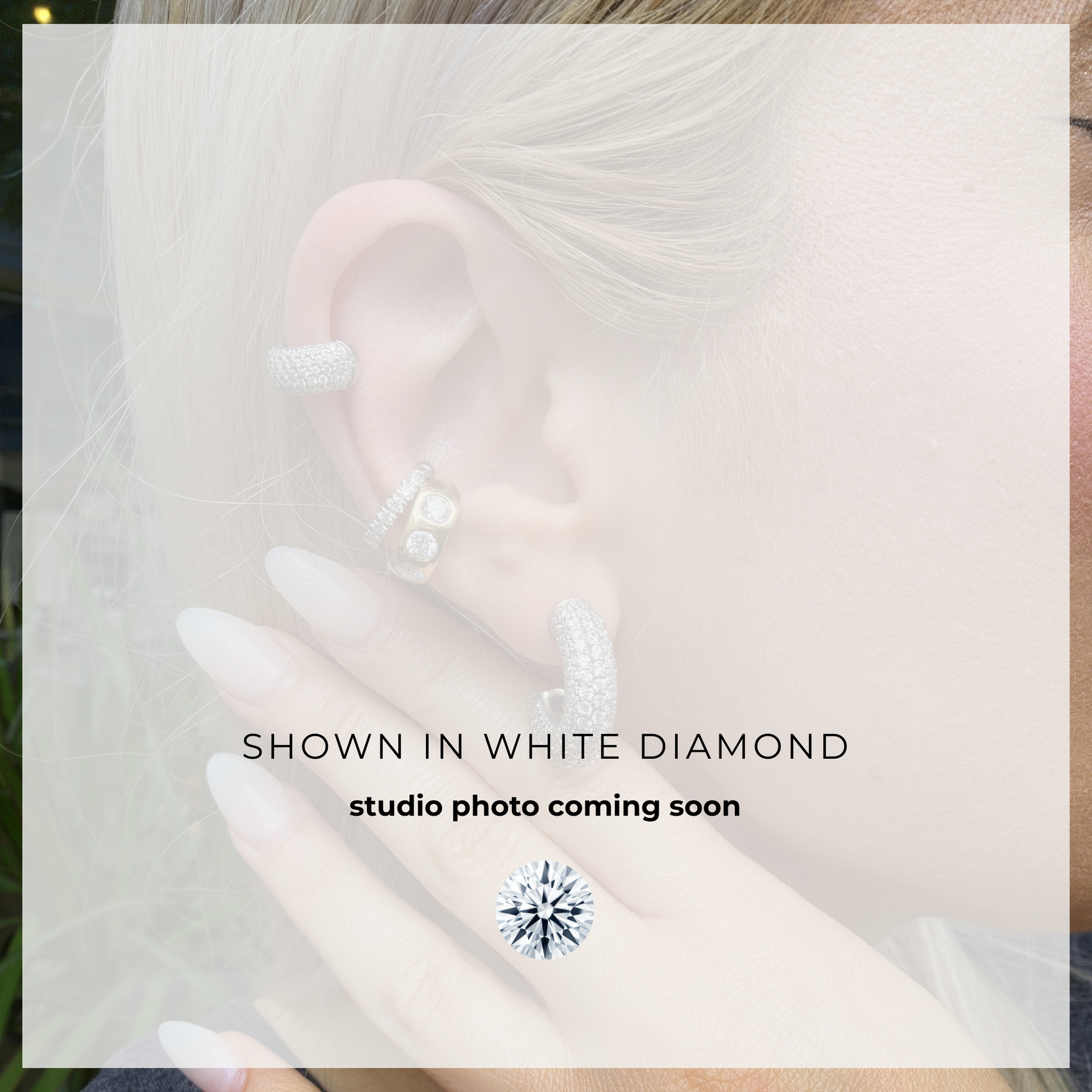 Linea Bold Ear Cuff – White Diamond