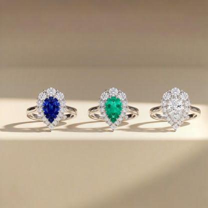 Nova Halo Ring – Blue Sapphire