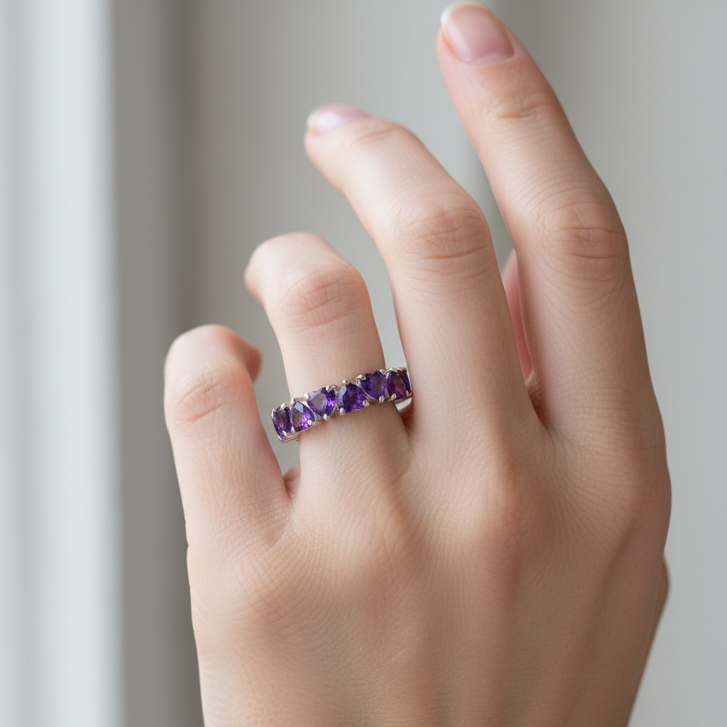 Amore Eternity Ring – Purple Amethyst