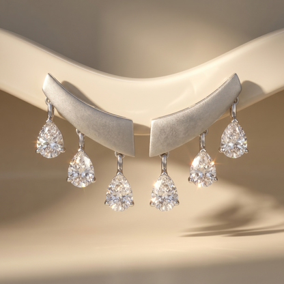Nova Wing Drop Earrings – White Diamond