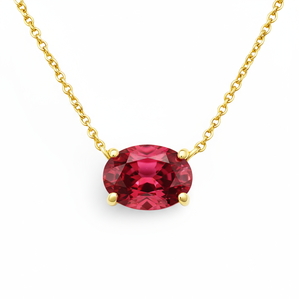 Velara Solitaire Necklace – Red Ruby