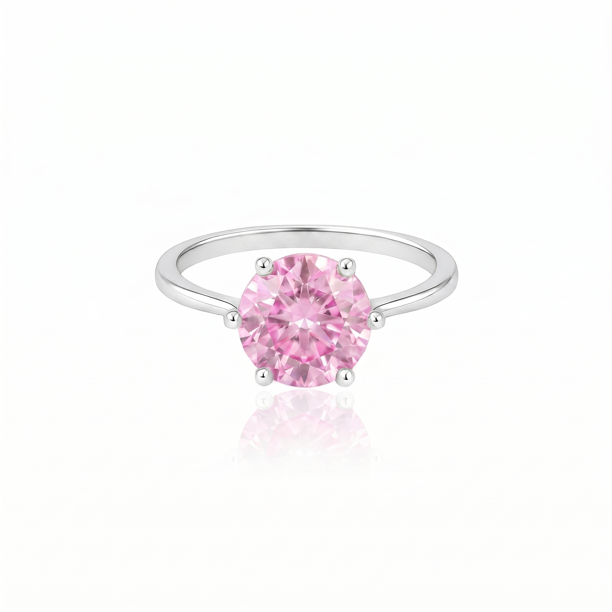Juno Bold Solitaire Ring – Light Pink Sapphire