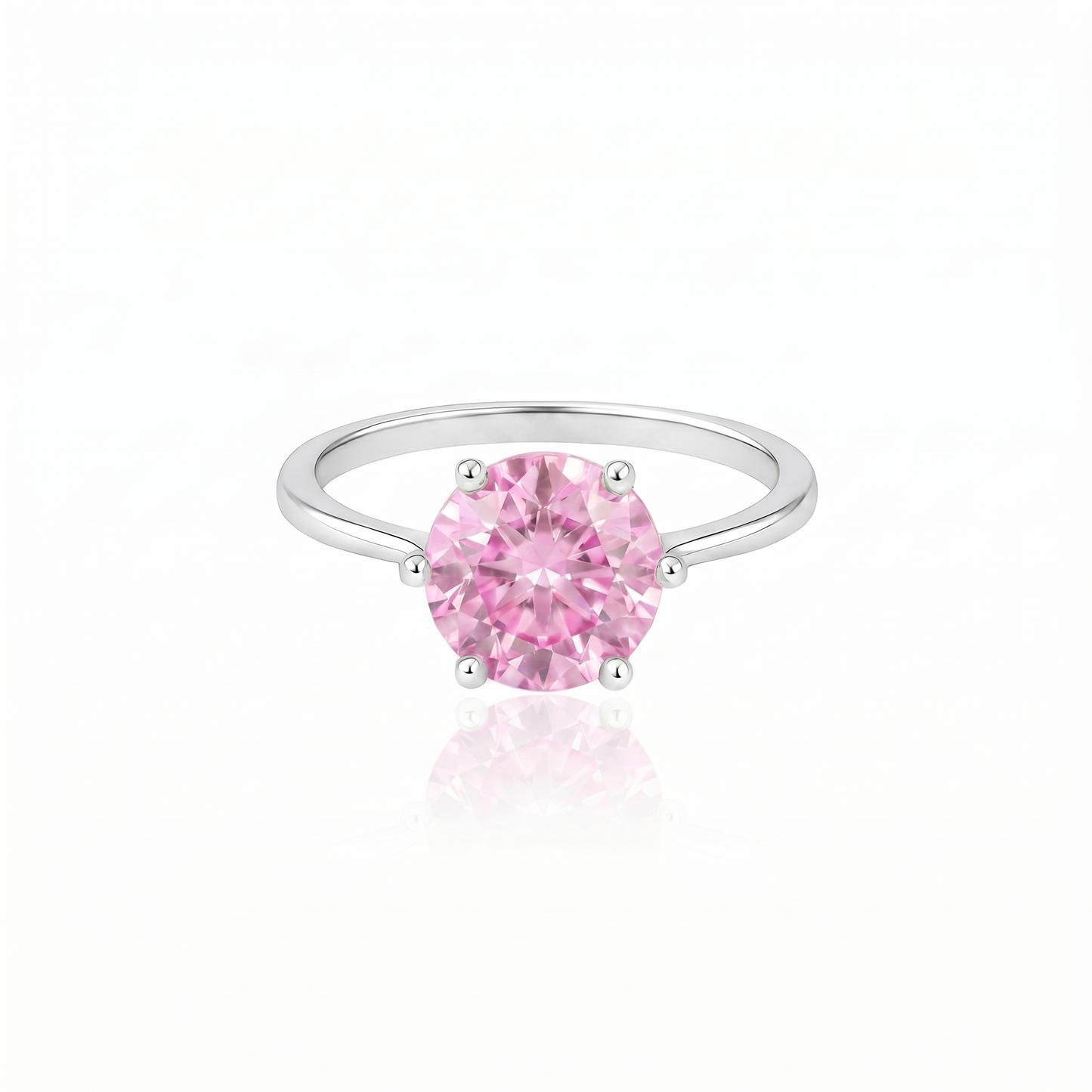 Juno Bold Solitaire Ring – Light Pink Sapphire