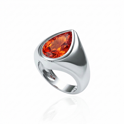 Nova Signet Ring – Orange Padparadscha Sapphire