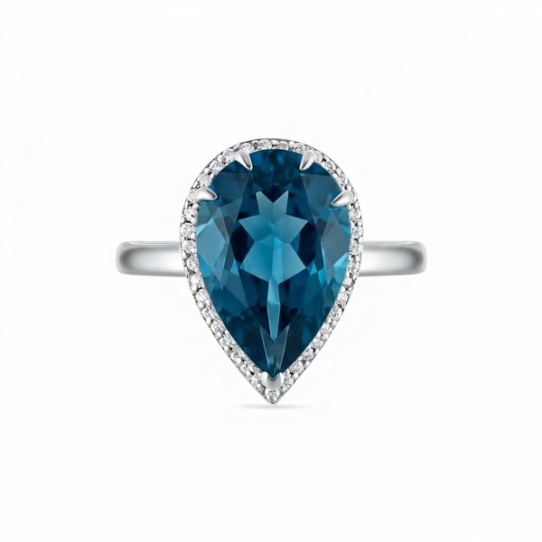 Nova Principessa Ring – Teal Blue Spinel