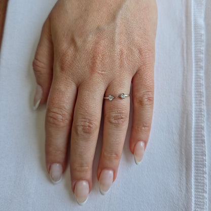 Linea Punto Grande Ring – White Diamond