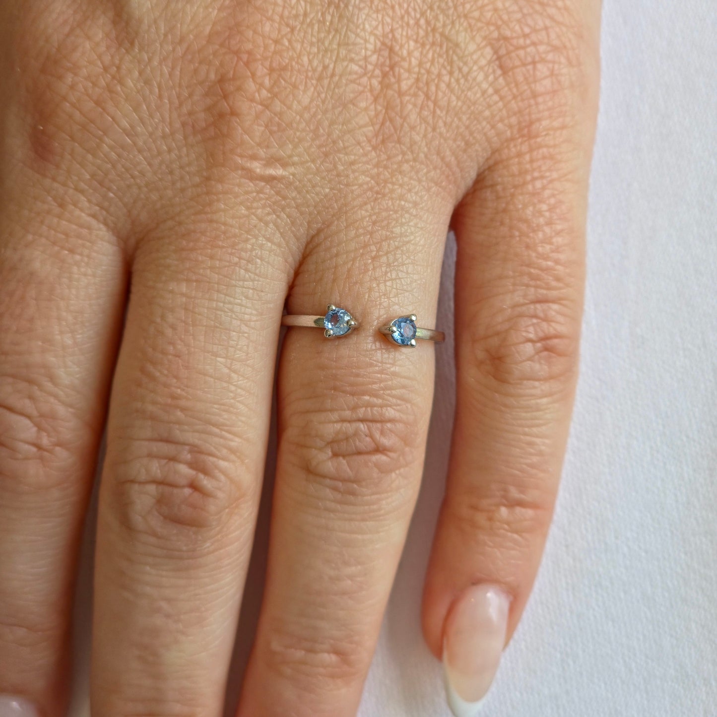 Linea Punto Grande Ring – Light Blue Aquamarine