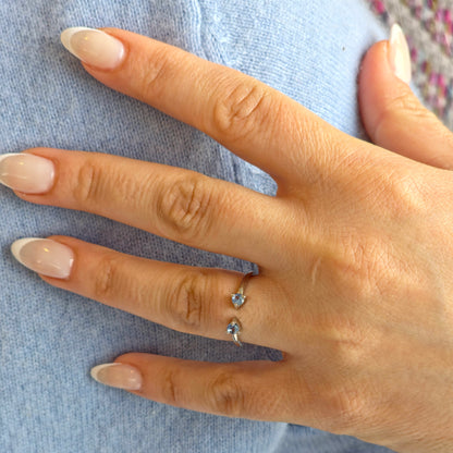Linea Punto Grande Ring – Light Blue Aquamarine
