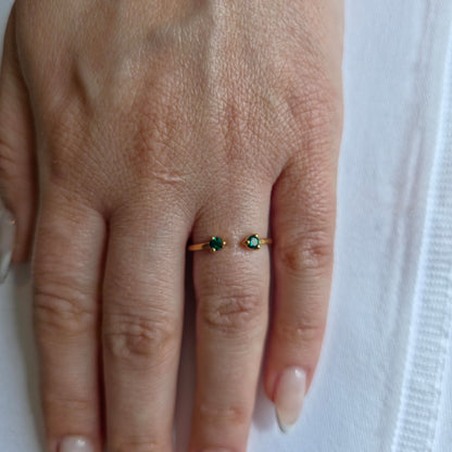 Linea Punto Grande Ring – Zambian Green Emerald