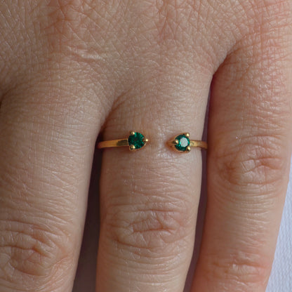 Linea Punto Grande Ring – Zambian Green Emerald