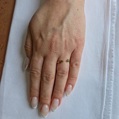 Linea Punto Grande Ring – Zambian Green Emerald