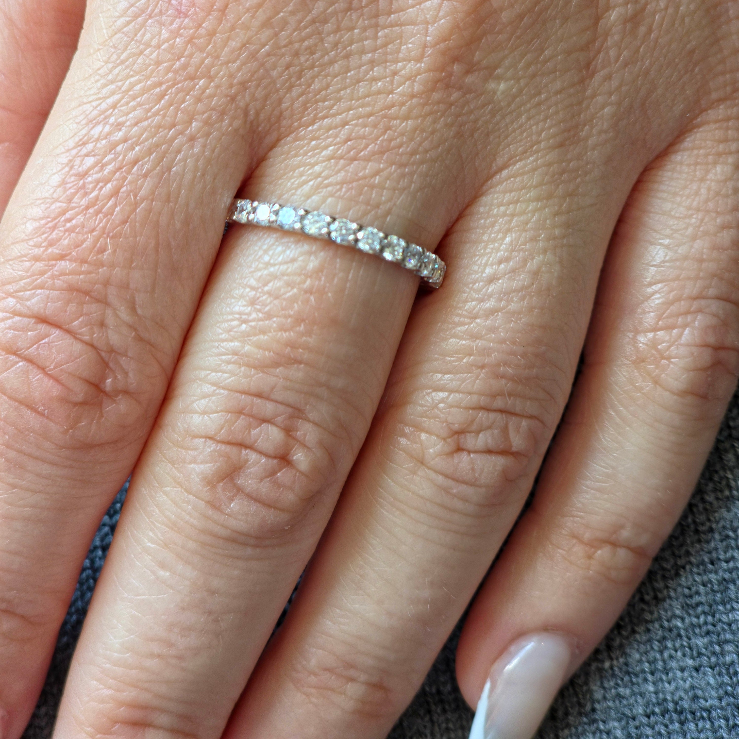 Linea Midi Ring – White Diamond