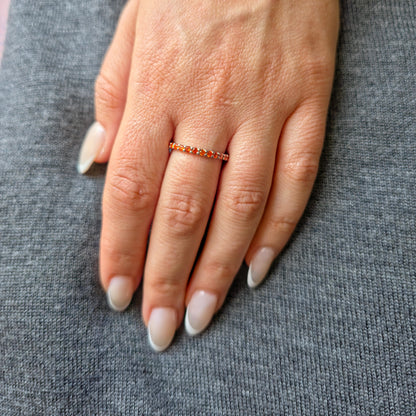 Linea Midi Ring – Orange Padparadscha Sapphire