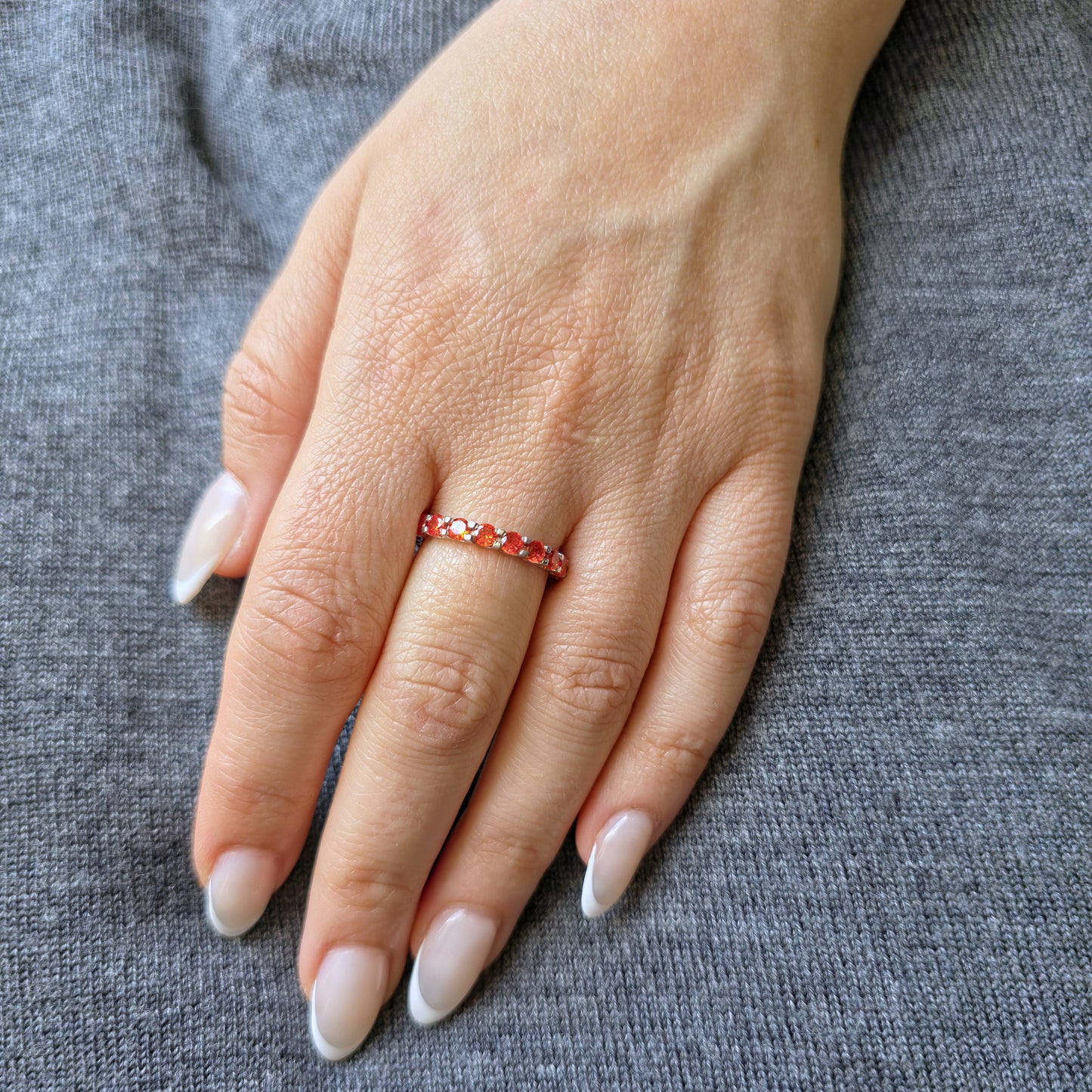 Linea Grande Ring – Orange Padparadscha Sapphire