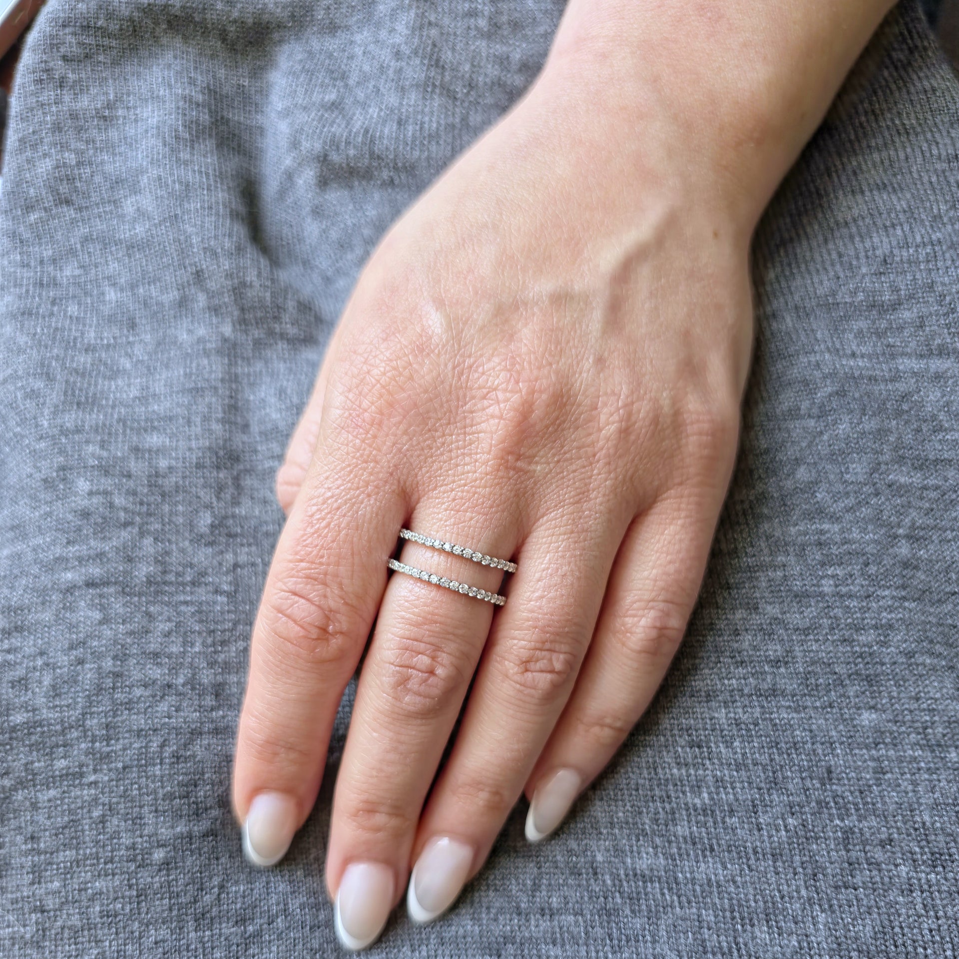 Linea Double Ring – White Diamond