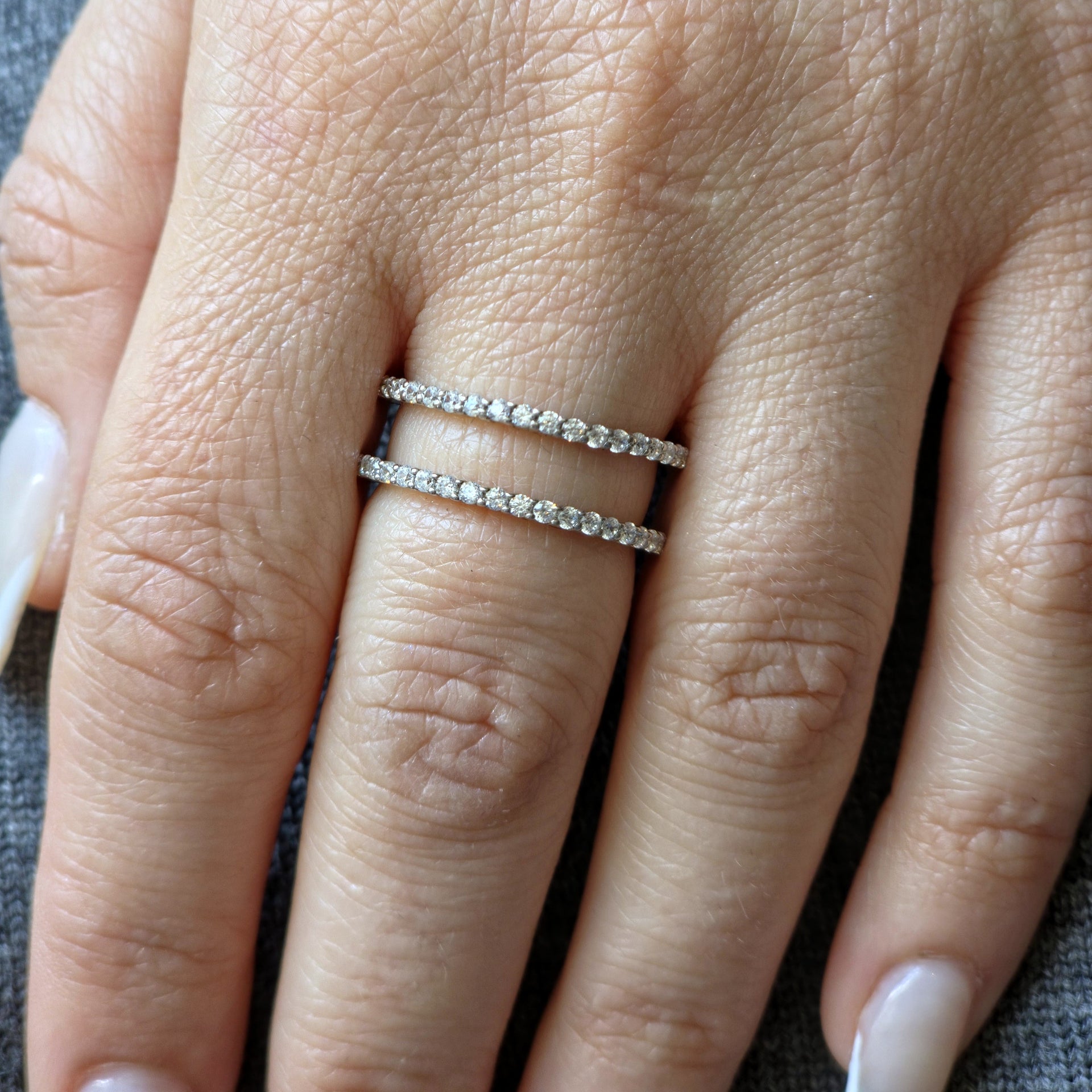 Linea Double Ring – White Diamond