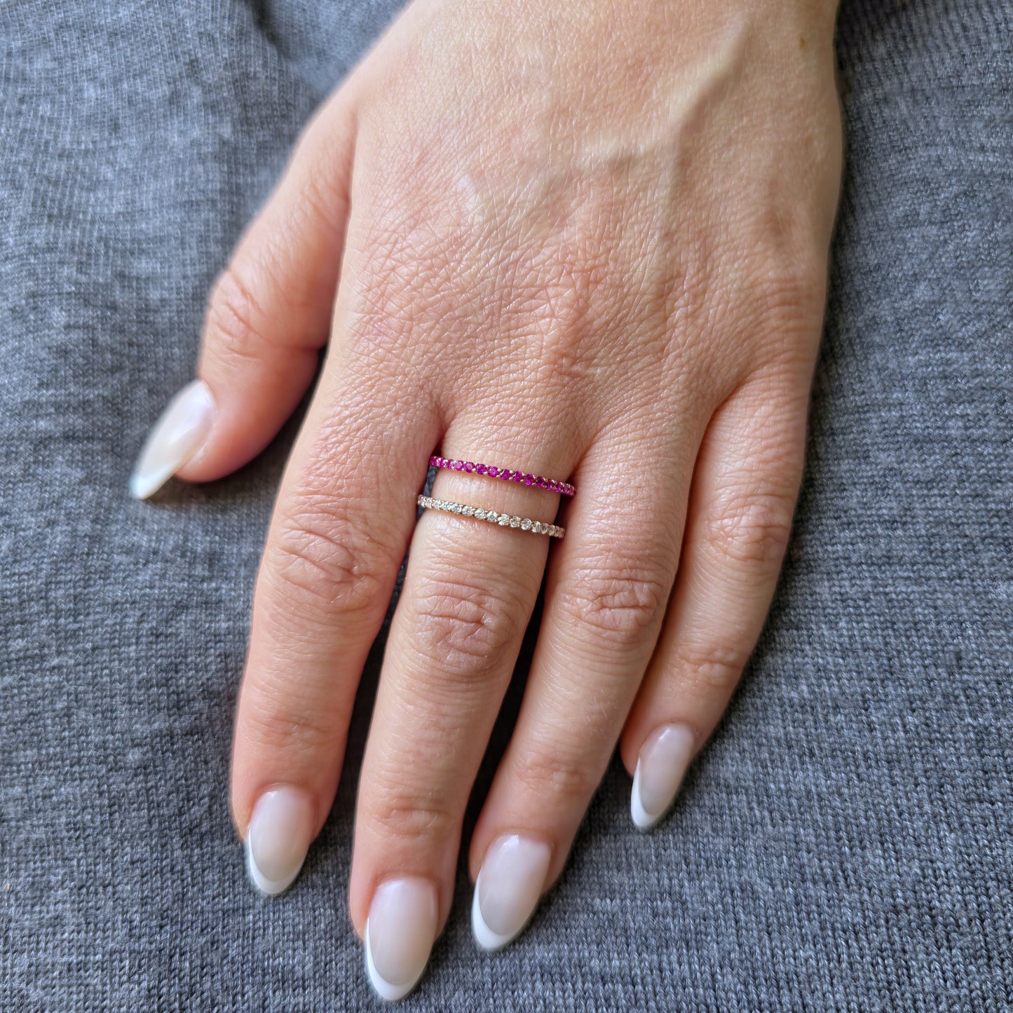 Linea Double Ring – Red Ruby