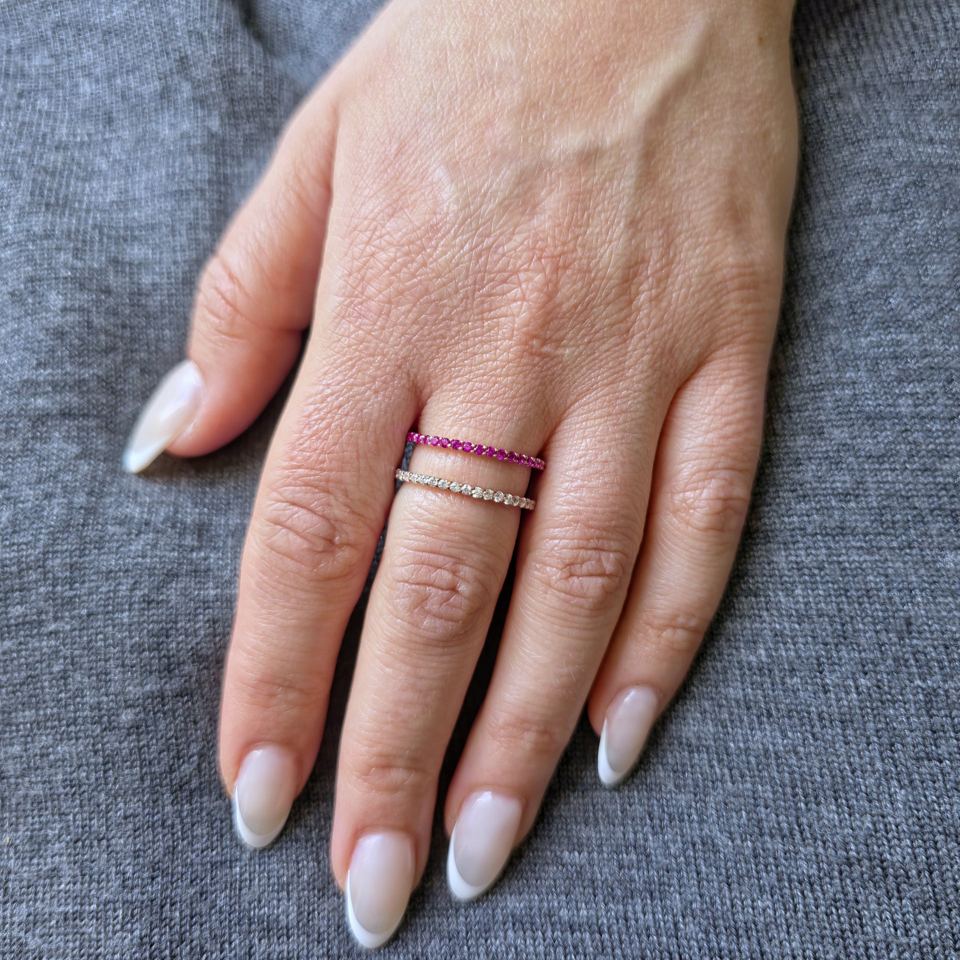 Linea Double Ring – Red Ruby