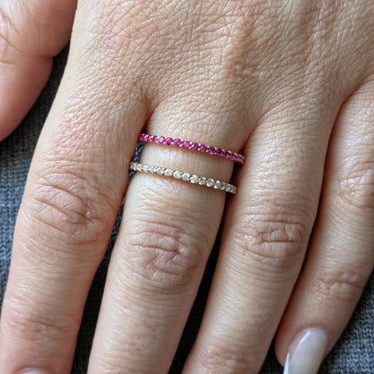 Linea Double Ring – Deep Red Garnet