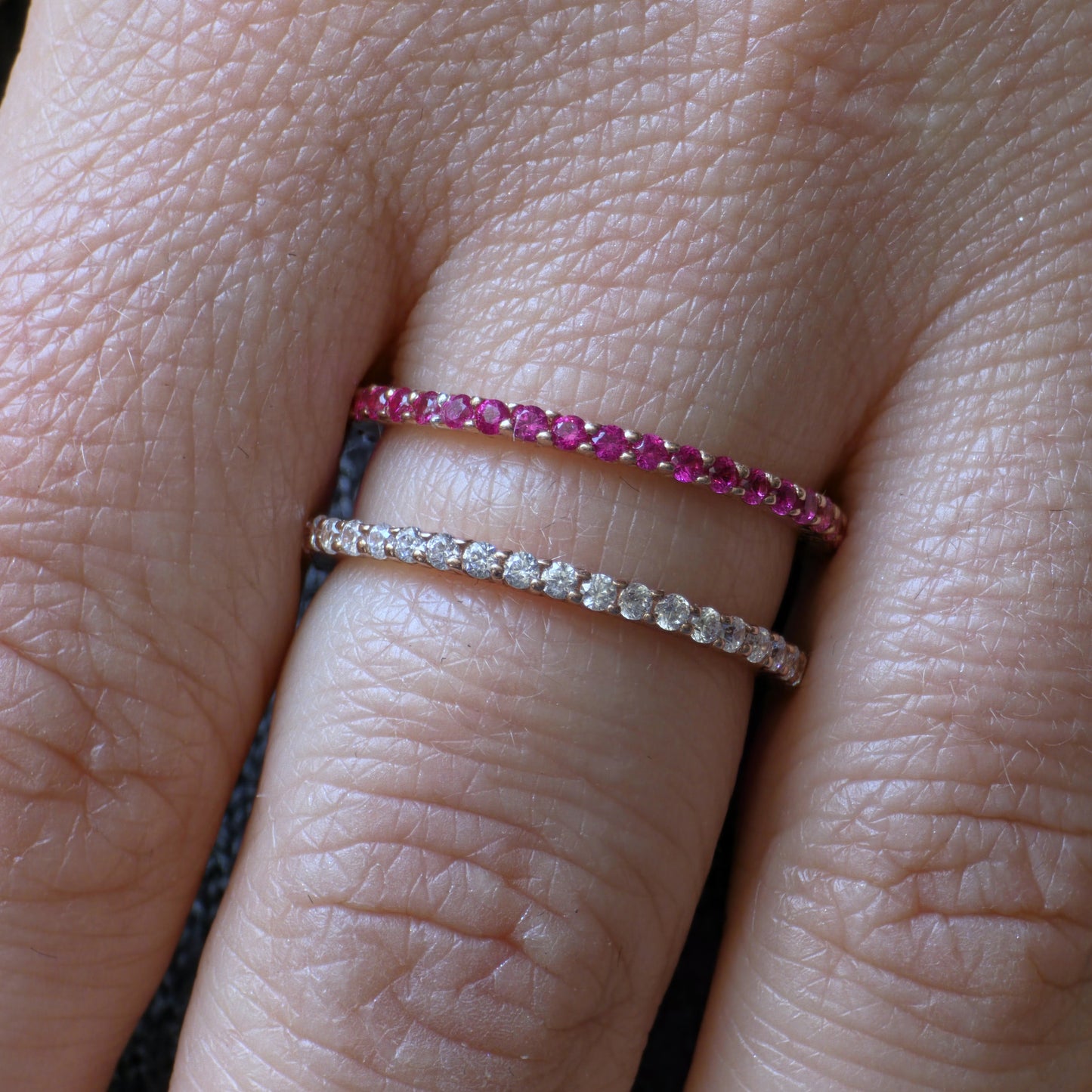 Linea Double Ring – Red Ruby