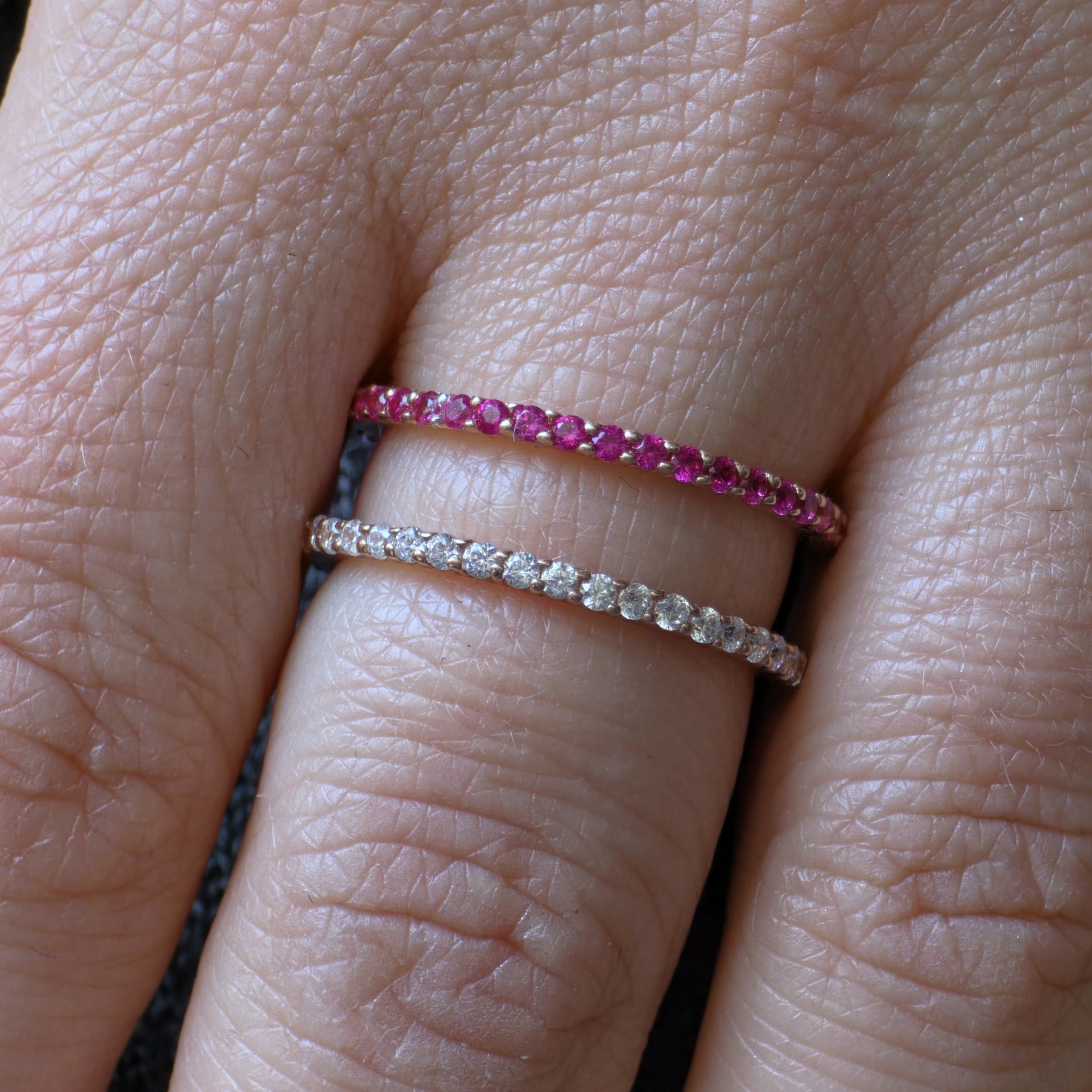 Linea Double Ring – Red Ruby