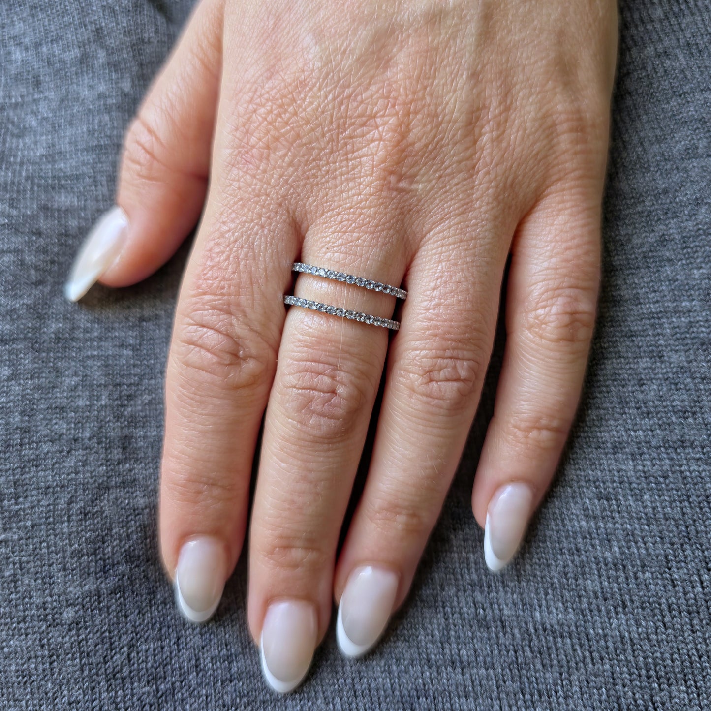 Linea Double Ring – Light Blue Aquamarine