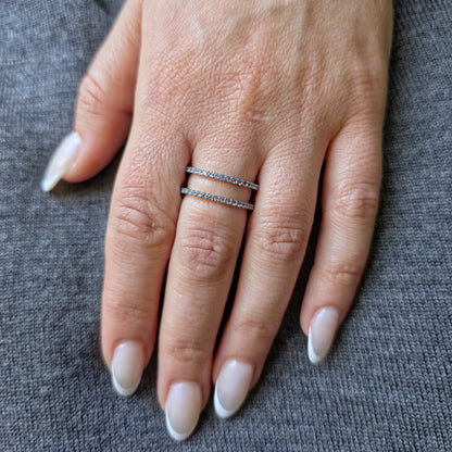 Linea Double Ring – Light Blue Aquamarine