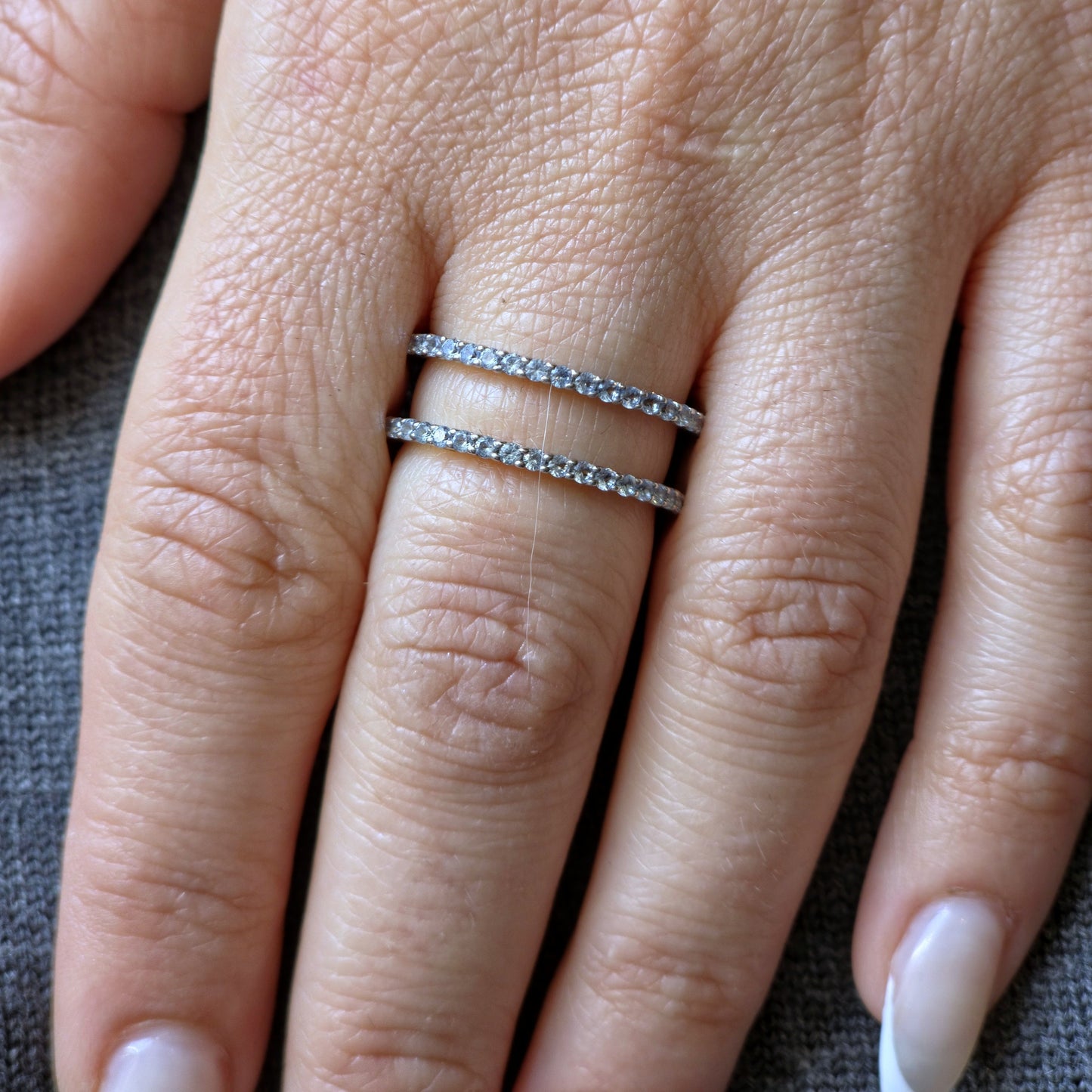 Linea Double Ring – Light Blue Aquamarine
