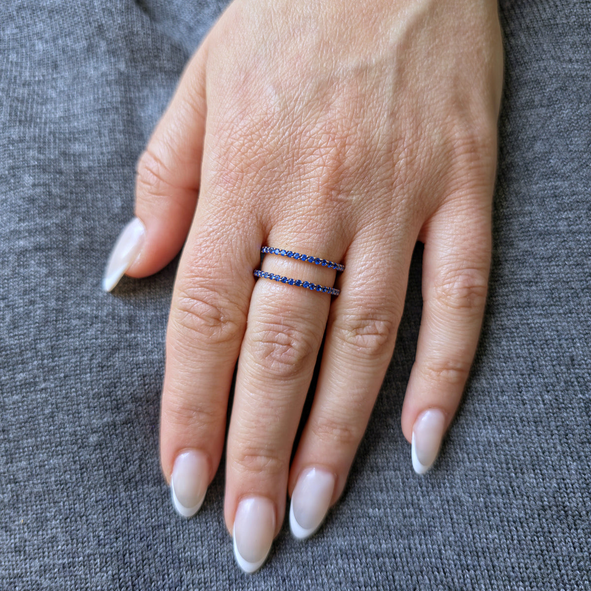 Linea Double Ring – Purple Sapphire