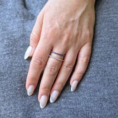 Linea Double Ring – Blue Sapphire