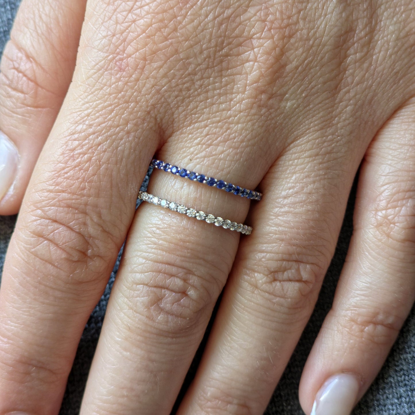 Linea Double Ring – Blue Sapphire