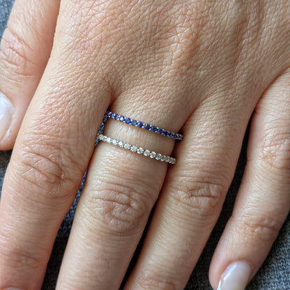 Linea Double Ring – Blue Sapphire