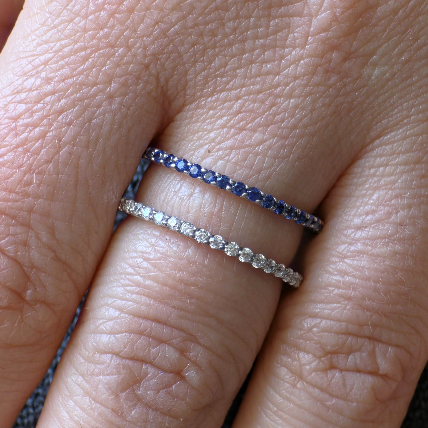 Linea Double Ring – Blue Sapphire