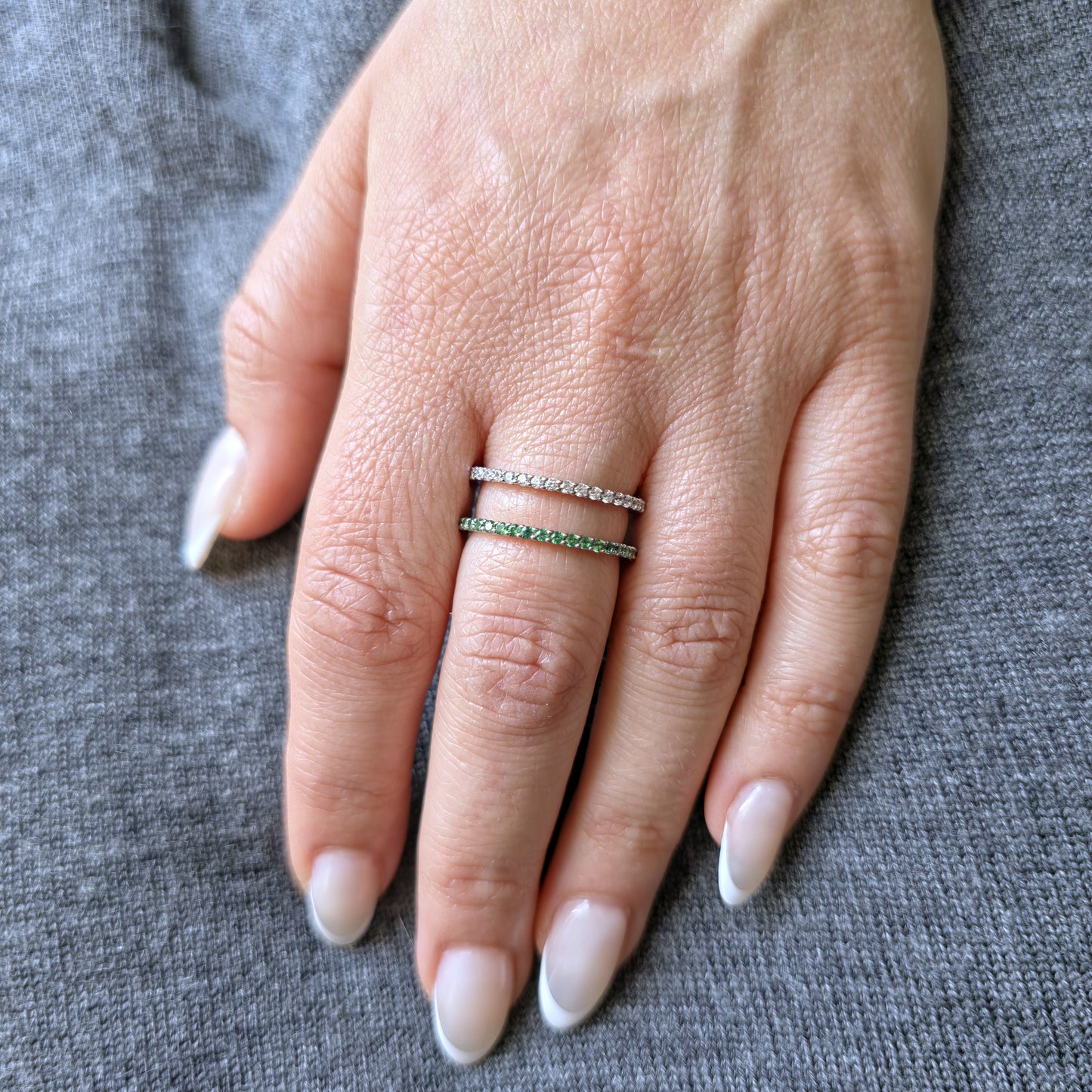 Linea Double Ring – Orange Padparadscha Sapphire