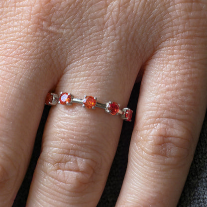 Linea Cinco Ring – Orange Padparadscha Sapphire