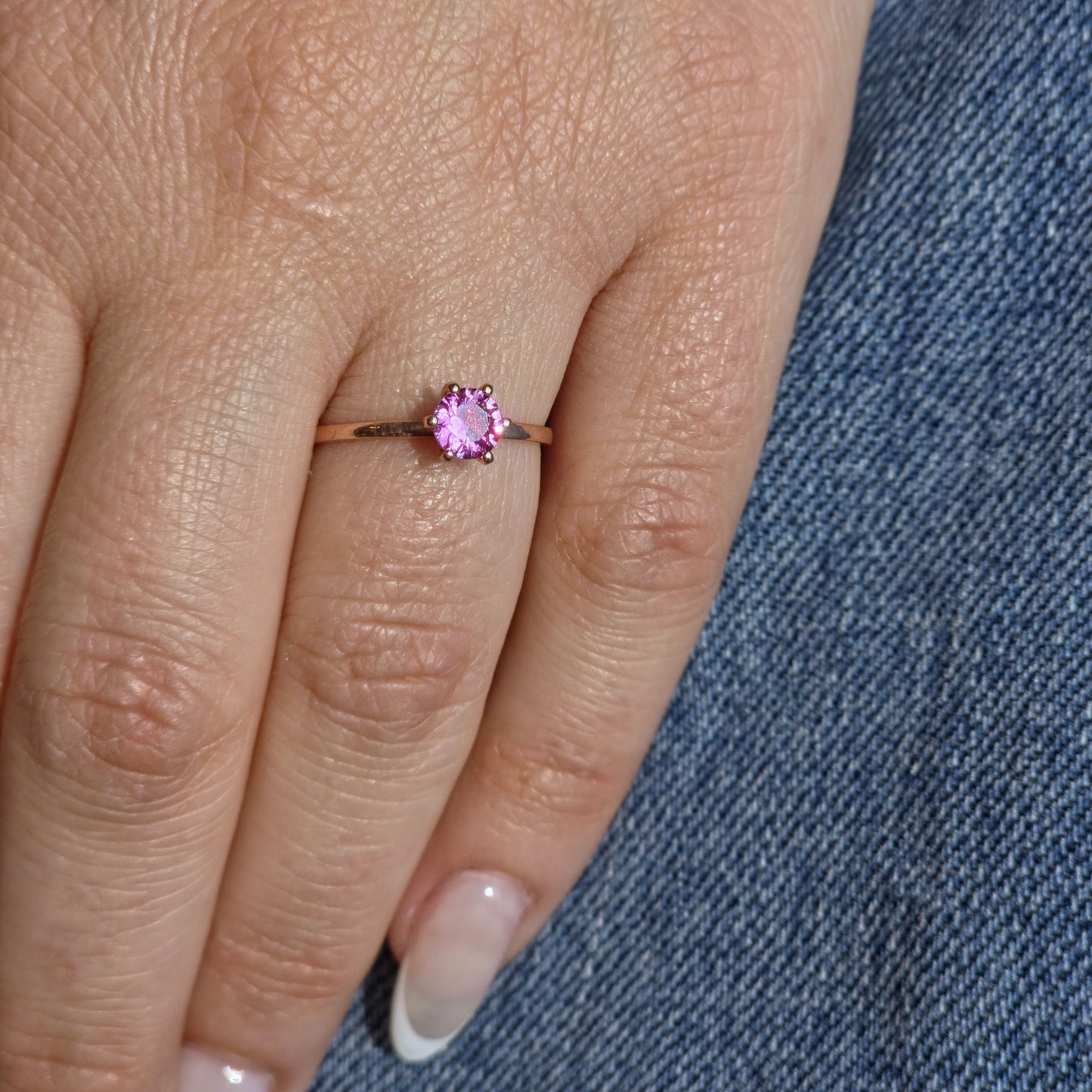 Juno Solitaire Ring – Light Pink Sapphire