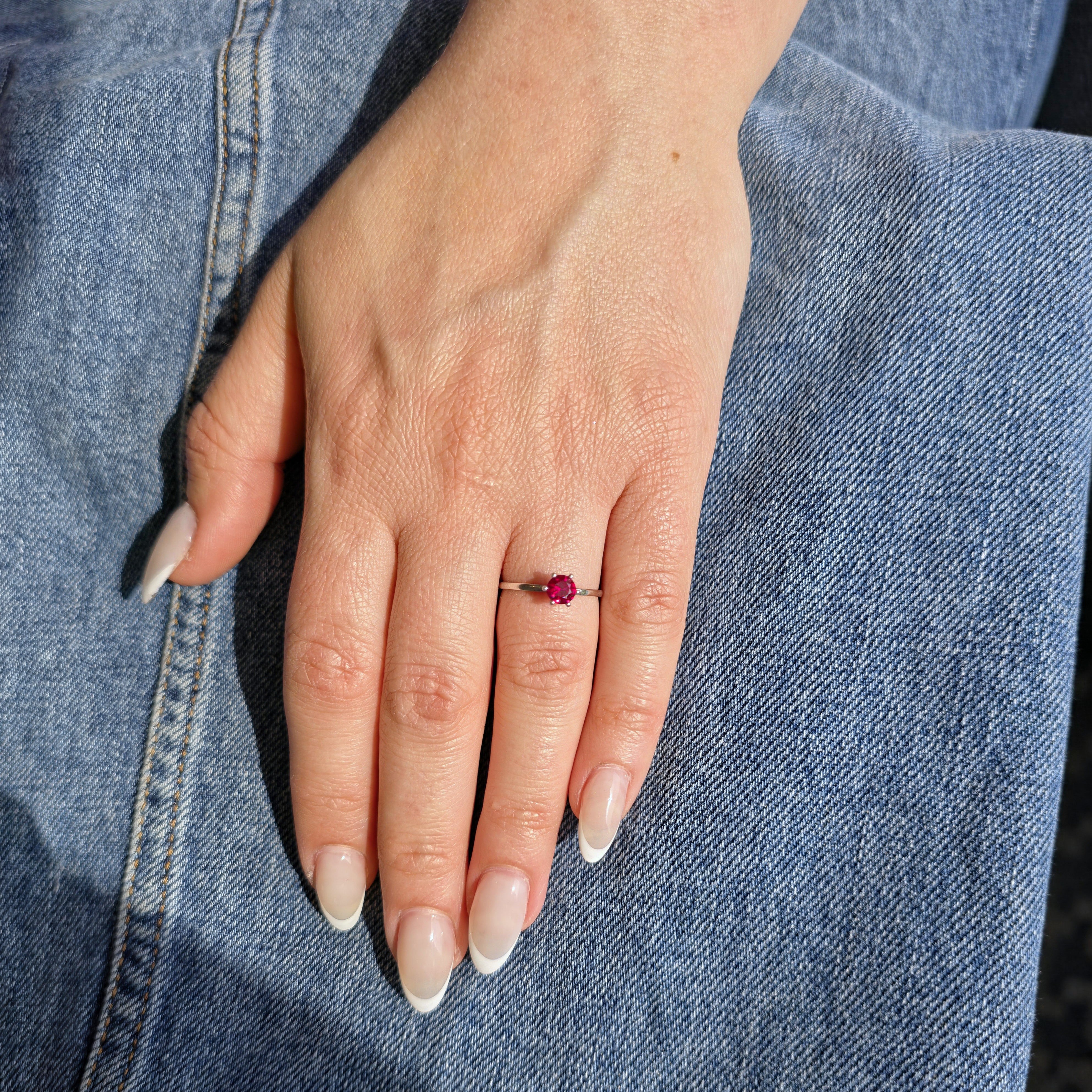 Juno Solitaire Ring – Red Ruby