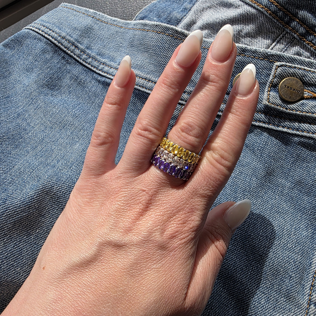 Velara Eternity Ring – Zambian Green Emerald