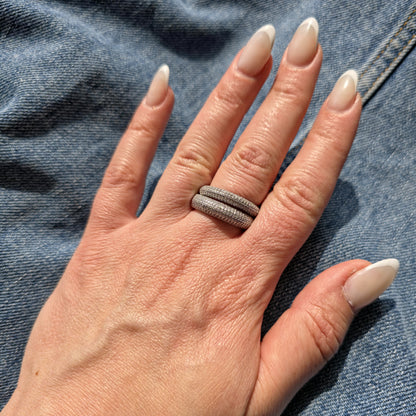 Linea Glide Midi Ring – White Diamond
