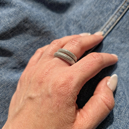 Linea Glide Midi Ring – White Diamond