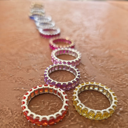Nexus Eternity Ring – Teal Blue Spinel