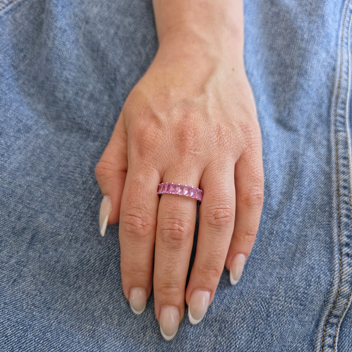 Nexus Eternity Ring – Light Pink Sapphire