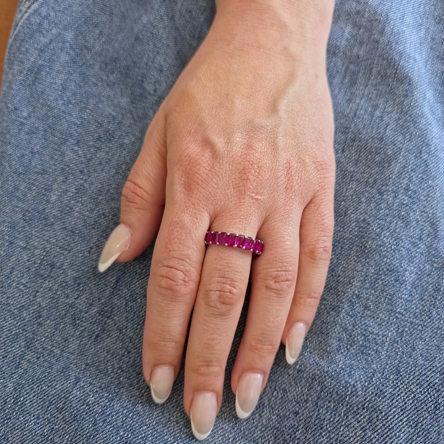Nexus Eternity Ring – Deep Red Garnet